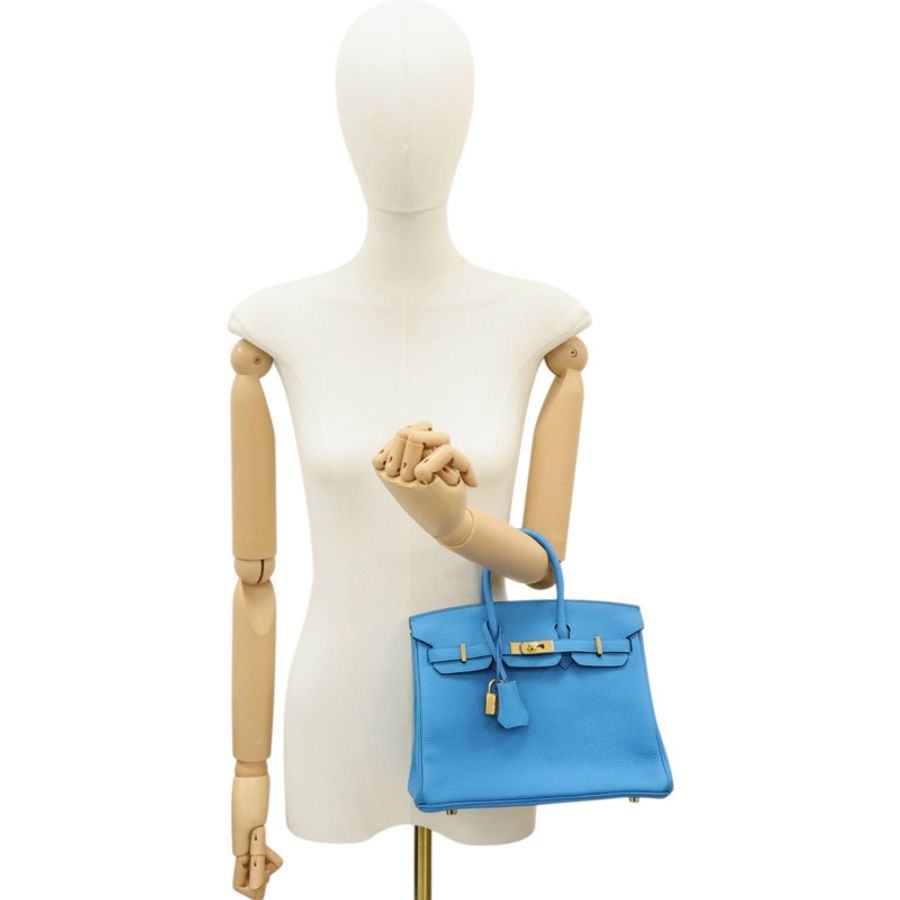 海島藍 Togo牛皮 Birkin 25 柏金包 手提包 A刻 金釦【HERMES 愛馬仕】 H041344CC-14