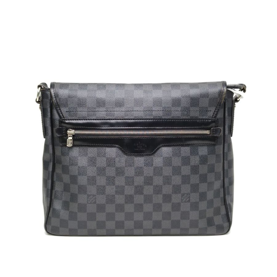 LOUIS VUITTON 黑棋格PVC2010郵差包斜挎包黑色棋盤格-2