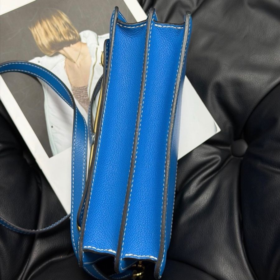 🌈Hermes💙Roulis 23💙藍色金扣🌈98新🌟Evercolor皮🌟豬鼻子🌟愛馬仕🌟-4