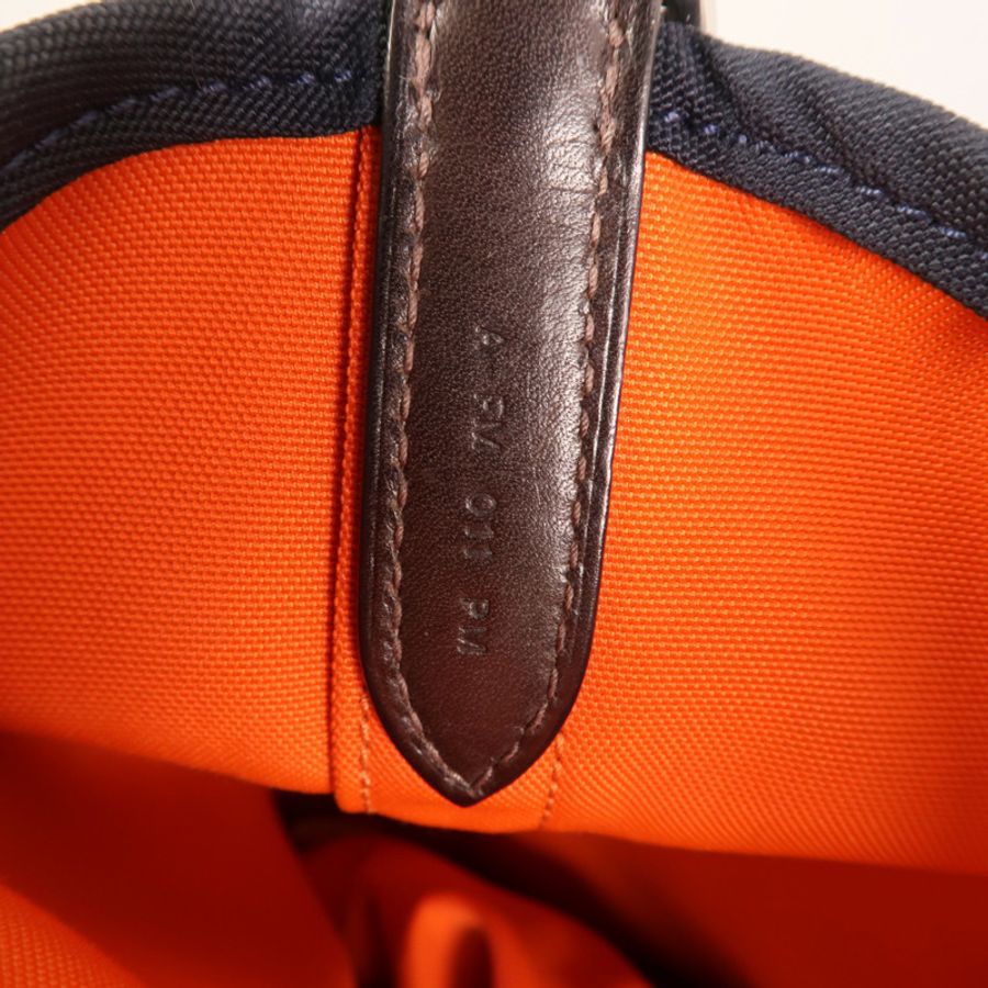 HERMES 【Hermes Fair】帆布Grooming Bag銀扣手挽肩背兩用袋-8