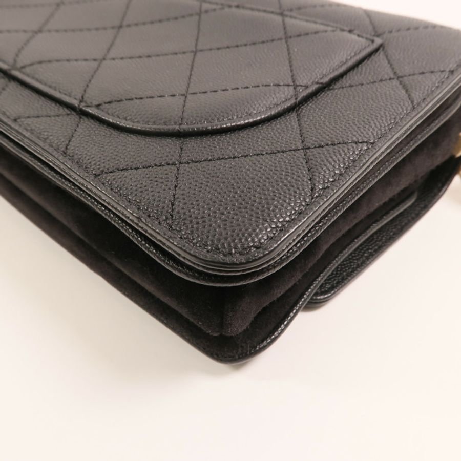 CHANEL 牛皮皮革/麂皮皮革Lady Coco Flap Quilted Bag金扣鏈帶肩背袋-13
