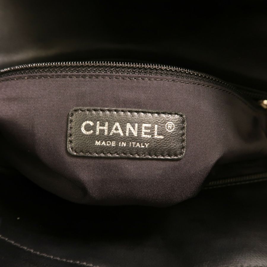 CHANEL 塗層帆布/尼龍Biarritz MM銀扣手挽袋-5