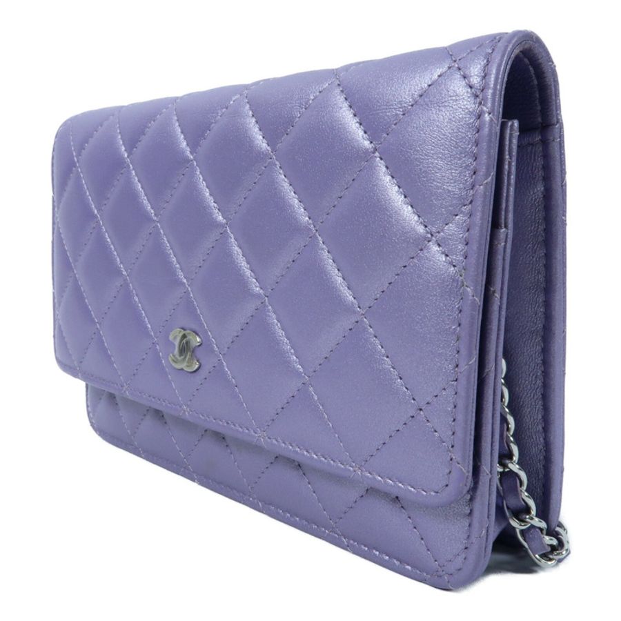 CHANEL 羊皮皮革WOC Wallet On Chain銀扣鏈帶肩背袋-2