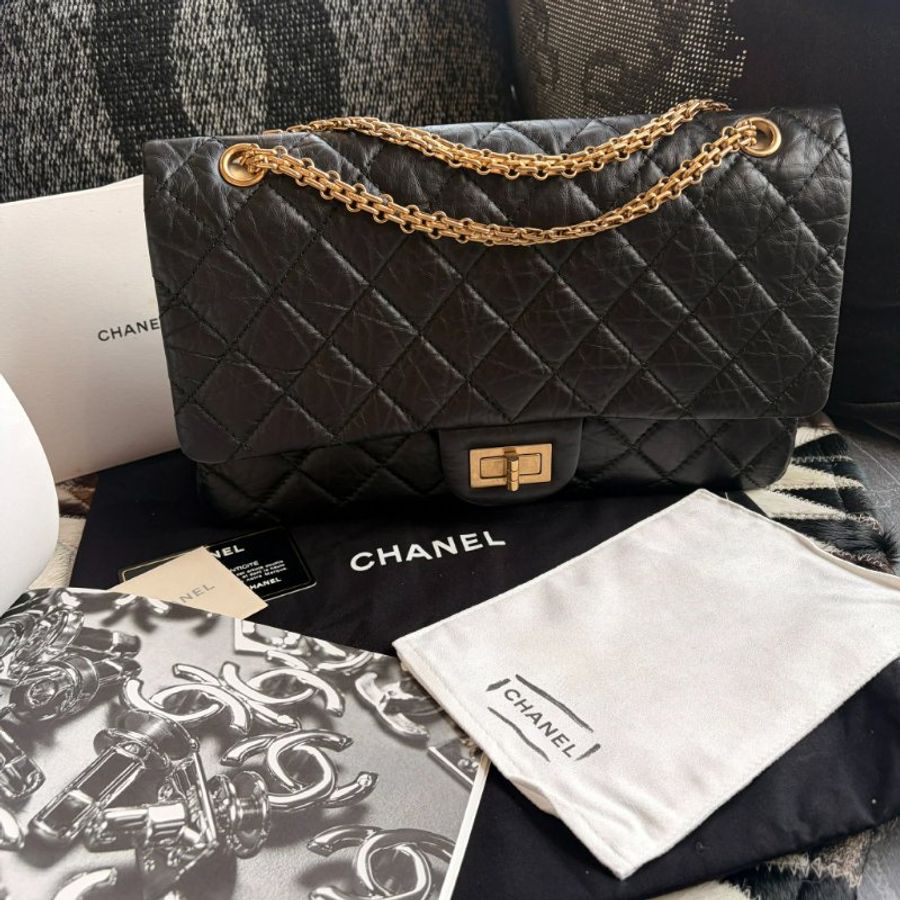 CHANEL 復刻版32CM 霧銀鍊 黑色-1