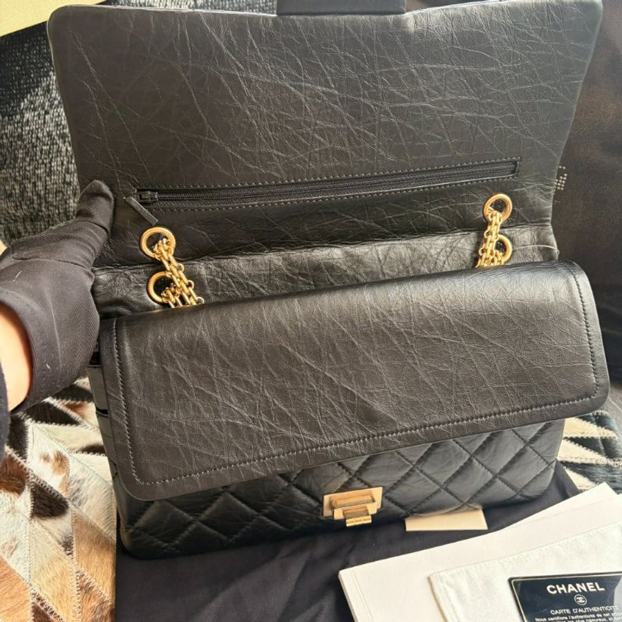 CHANEL 復刻版32CM 霧銀鍊 黑色-8