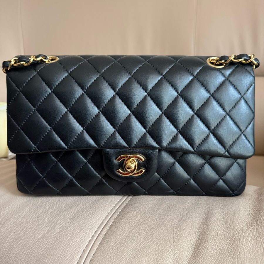 Chanel Classic Flap Bag 黑色菱格紋手袋-0