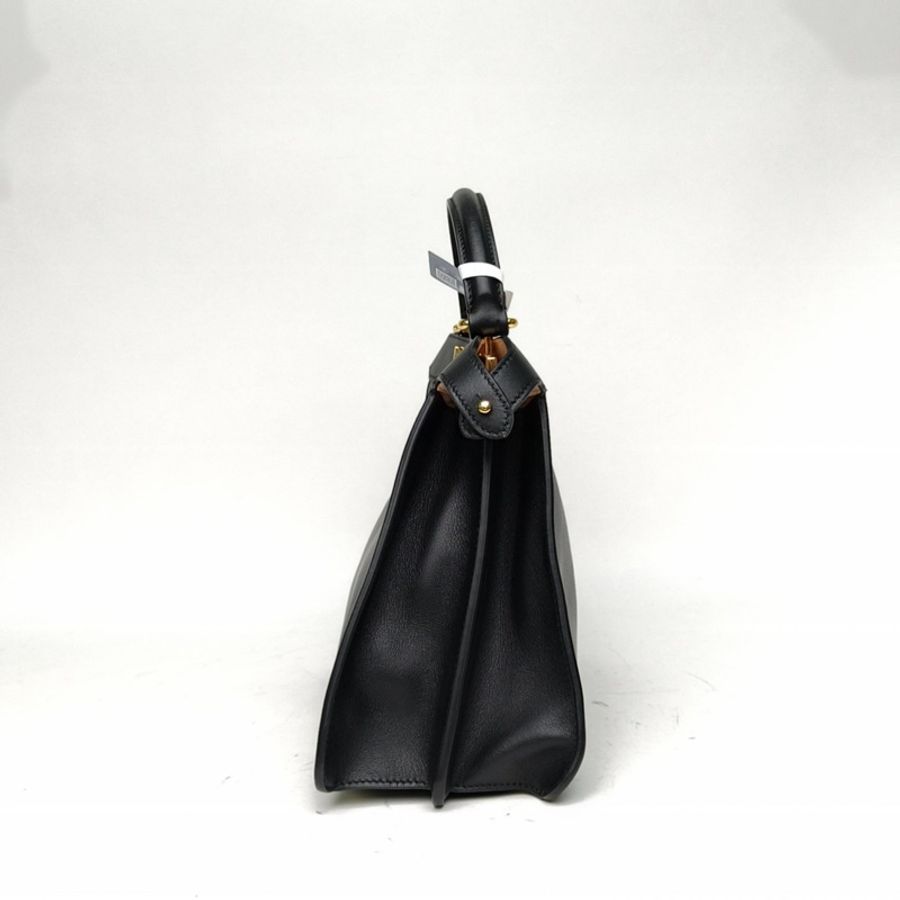 FENDI PEEKABOOREGULAR中號黑色牛皮金扣-1
