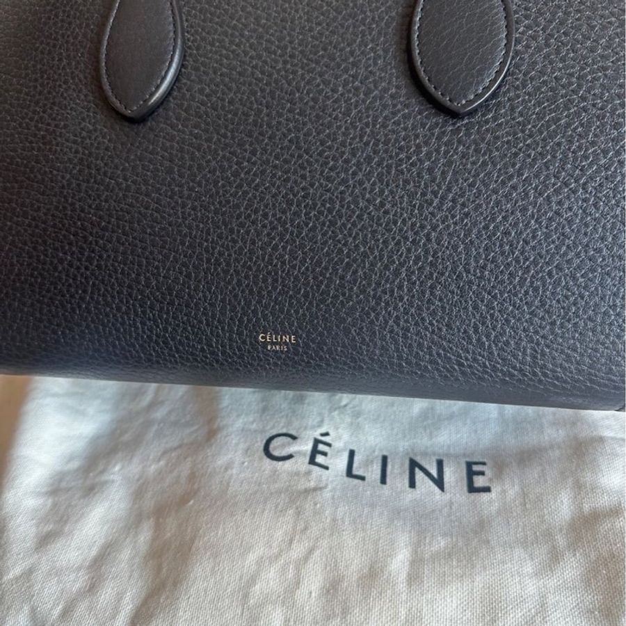 思琳 賽琳 笑臉包 黑色 皮革 手提包 手拿包 肩背包 celine tie bag black 黑色皮革 phoebe philo 蝙蝠包-4