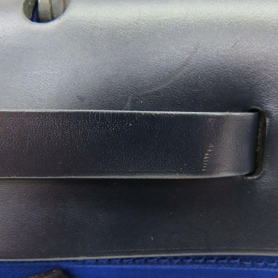 電光藍帆布 棕色皮革 Herbag Zip 31 肩背 C刻 (無鎖頭)【HERMES 愛馬仕】 H078971CKAT-4