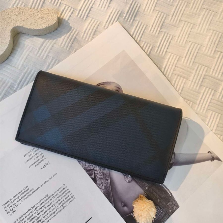 博柏利/Burberry 黑色錢夾 底長19cm 附件:有盒-0