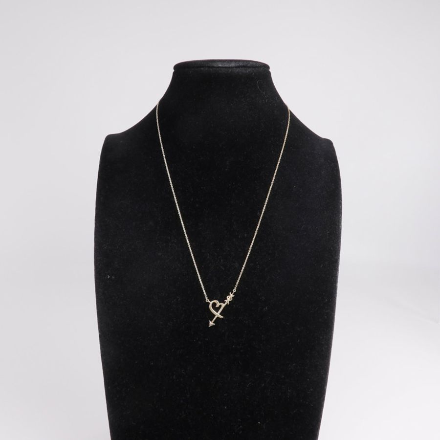 TIFFANY&CO 925純銀Heart & Arrow Necklace項鍊-9