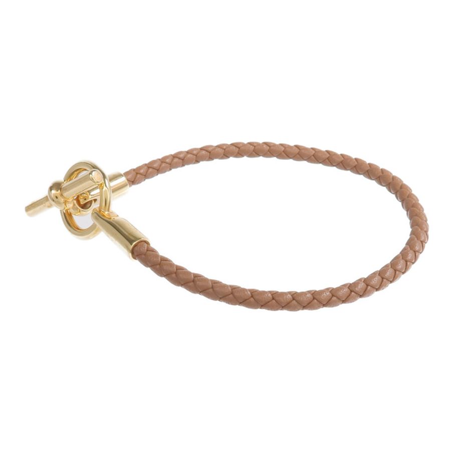 HERMES Swift皮革Glenan H Trio Bracelet金扣手鏈Gold-1