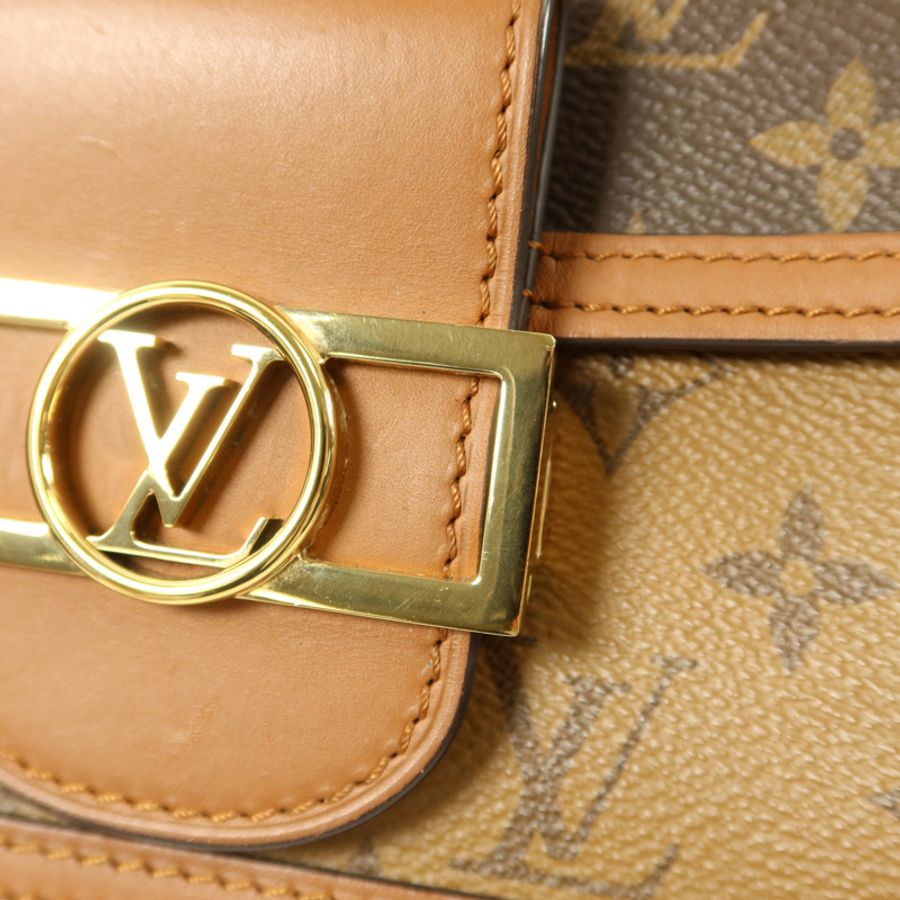 LOUIS VUITTON Monogram Reverse Mini Dauphine金扣肩背袋-8
