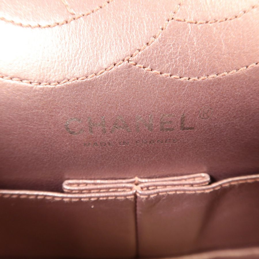 CHANEL 牛皮皮革2.55 Chain Shoulder銀扣鏈帶肩背袋-5