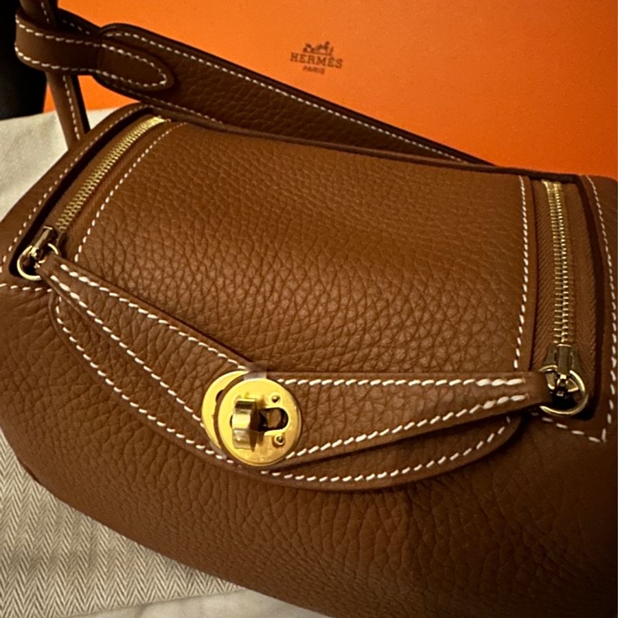 ［全新］Hermes Mini Lindy II 金棕色金扣❣️-2