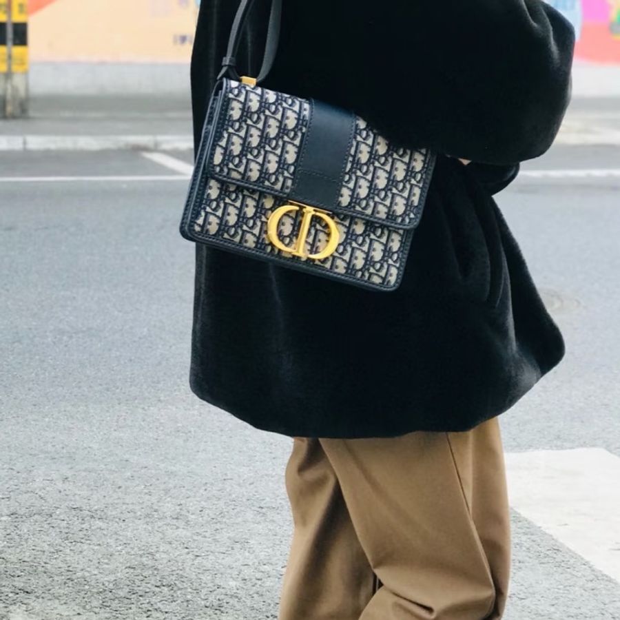 Dior迪奥 Montaigne老花刺繡蒙田30 經典老花拼金扣 尺寸24*17*7-23