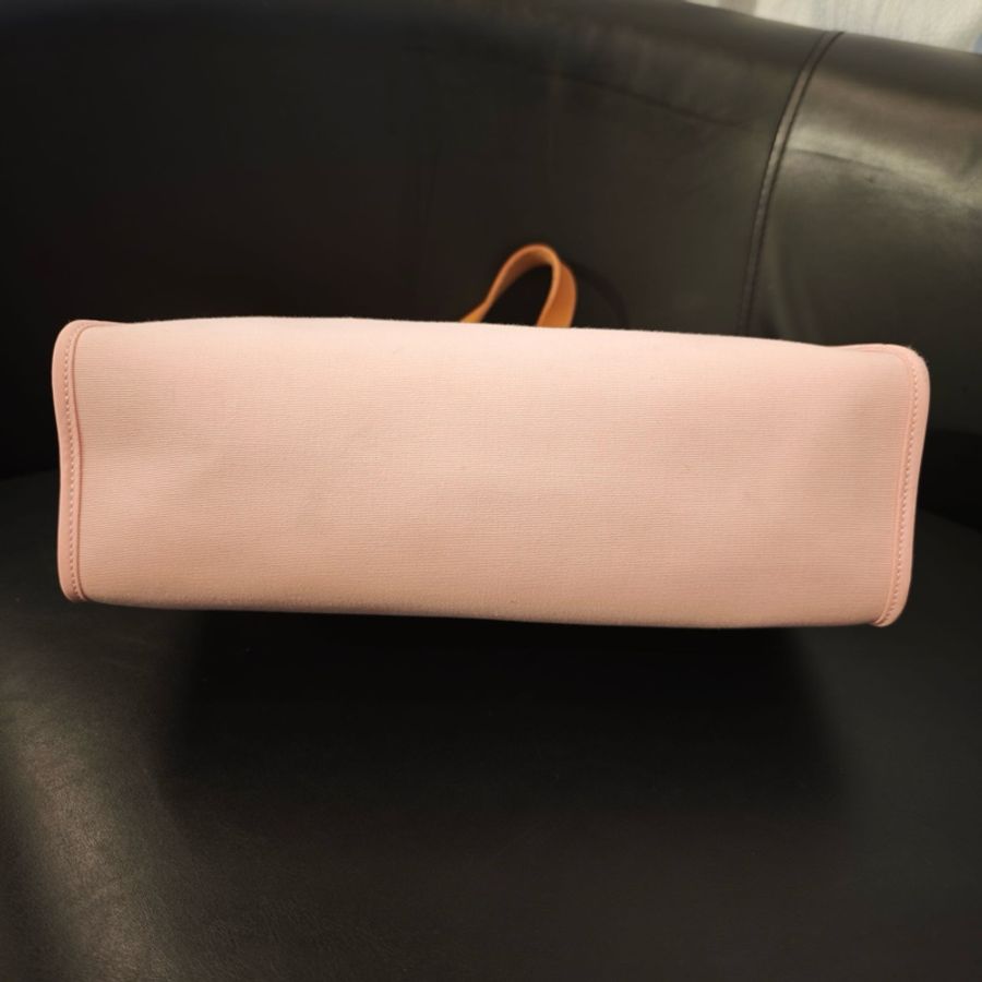 Hermes 愛馬仕 Herbag 粉色帆布拼皮銀扣子母包手提包單肩包-5