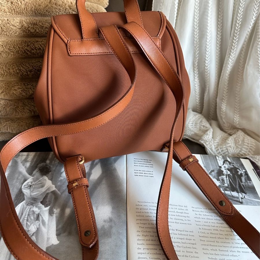 博柏利 後背包 帆布後背包 雙肩包 駝色 中古 復古 中古 復古 古董包 vintage burberry backpack-8