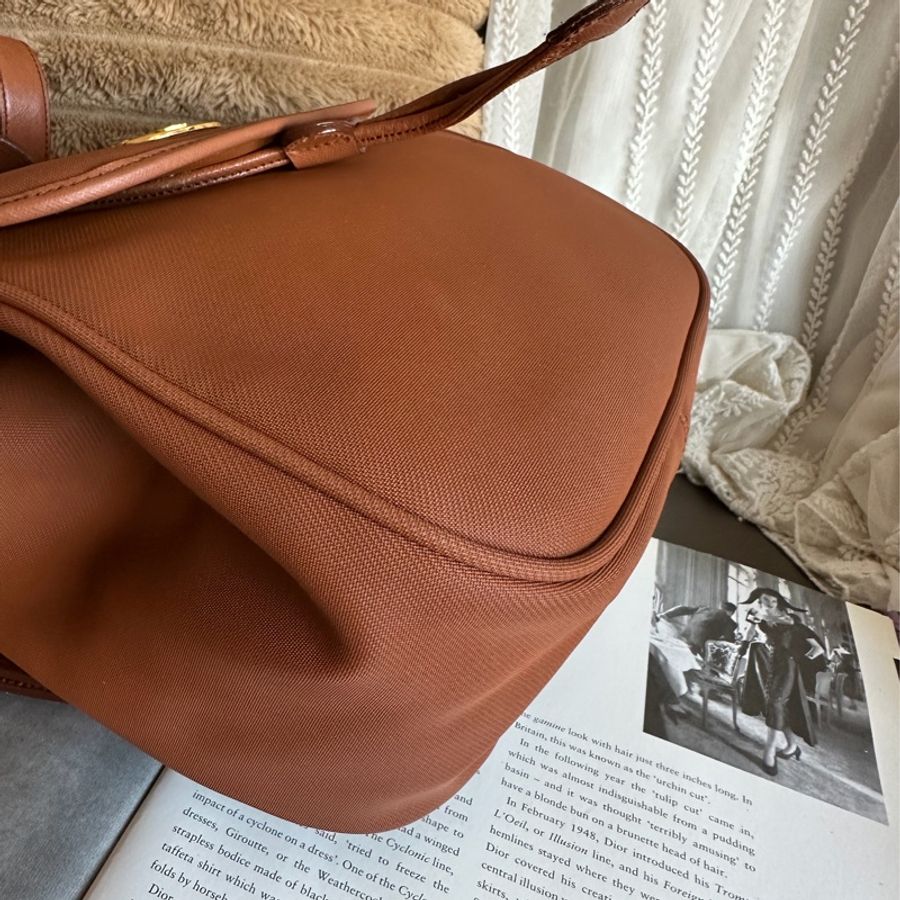 博柏利 後背包 帆布後背包 雙肩包 駝色 中古 復古 中古 復古 古董包 vintage burberry backpack-17