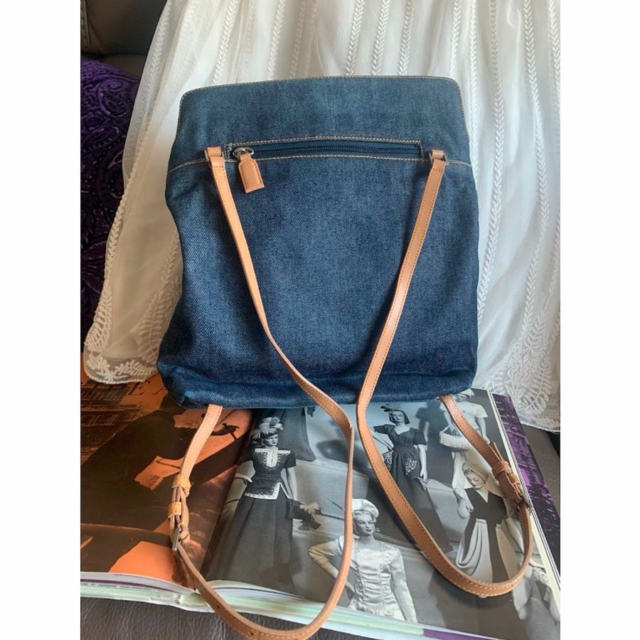 迪奧 背包 後背包 後背包 雙肩包 丹寧 中古 中古包背囊 牛仔 牛仔布 vintage dior malice pearl denim backpack-7
