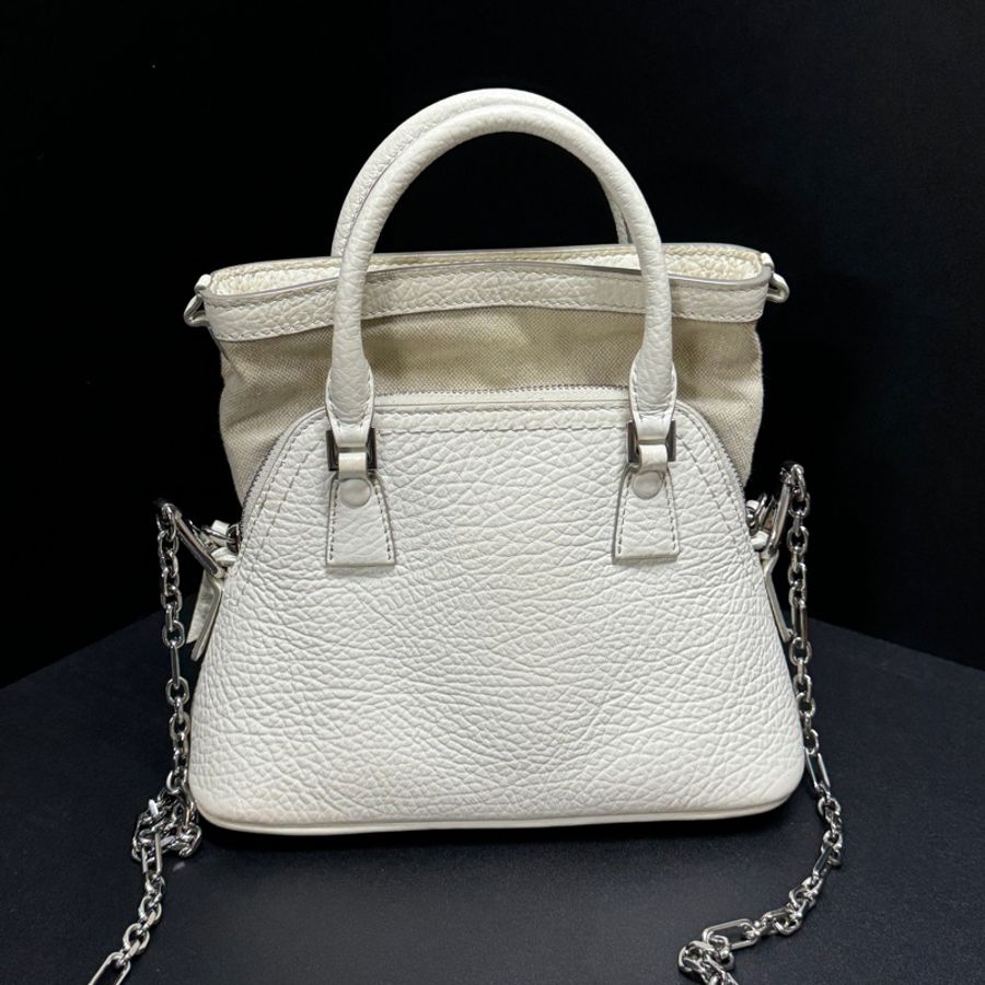 【超!級!新】 MaisonMargiela 馬吉拉 5AC 經典純 白色斜背包(專櫃78,000)-9