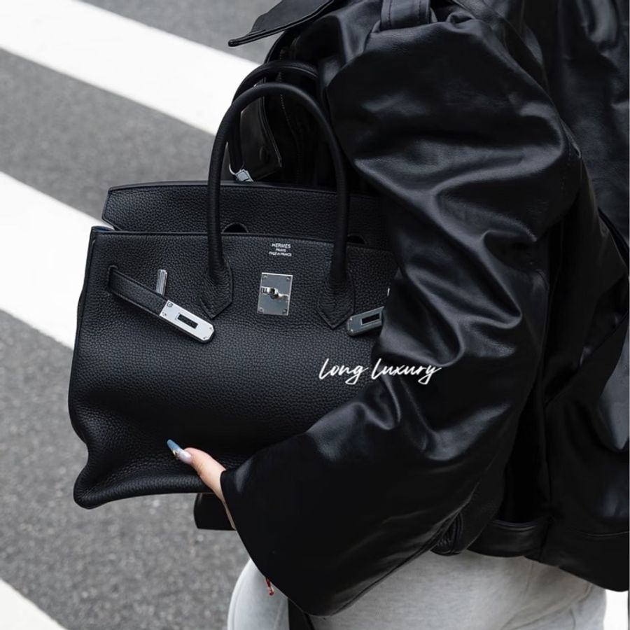#全網最低鉑金包 #免配貨🔥 愛馬仕黑銀Birkin35 Togo皮🈶鎖具-4