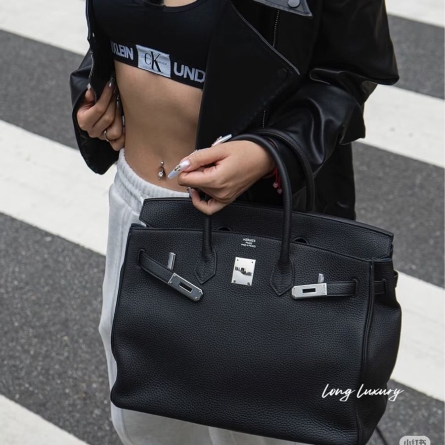 #全網最低鉑金包 #免配貨🔥 愛馬仕黑銀Birkin35 Togo皮🈶鎖具-6