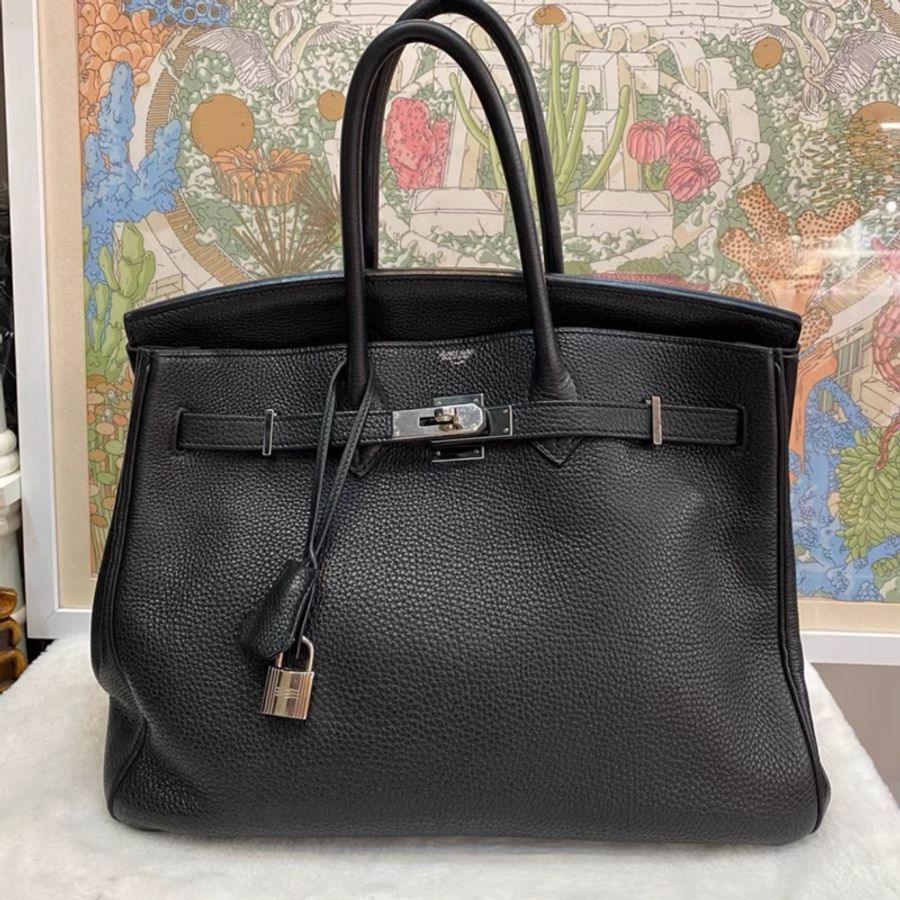 #全網最低鉑金包 #免配貨🔥 愛馬仕黑銀Birkin35 Togo皮🈶鎖具-9
