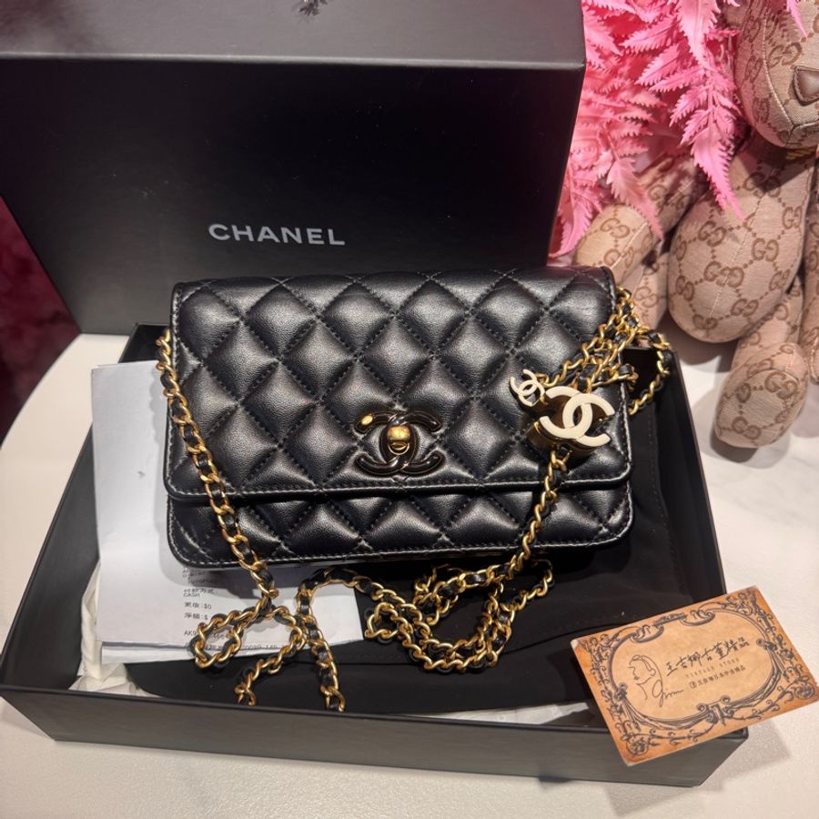 Chanel 鍅瑯釦woc 斜背包/王吉娜古董精品-0