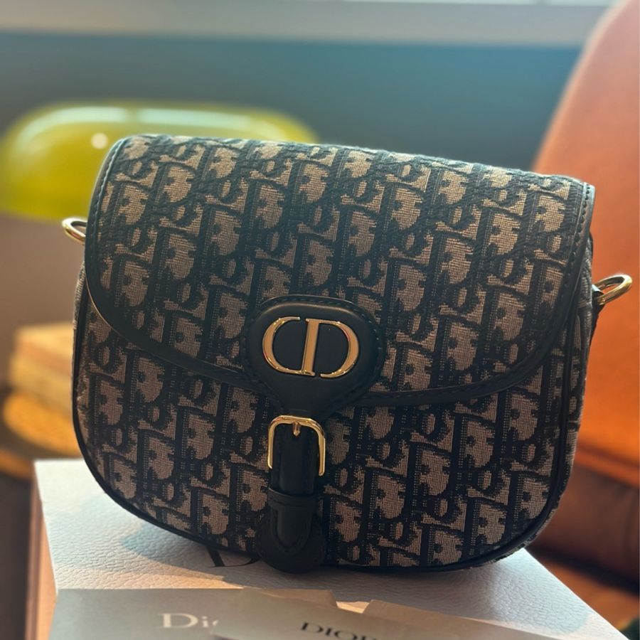Dior Bobby 中型包款 （藍色 Oblique 緹花）-5