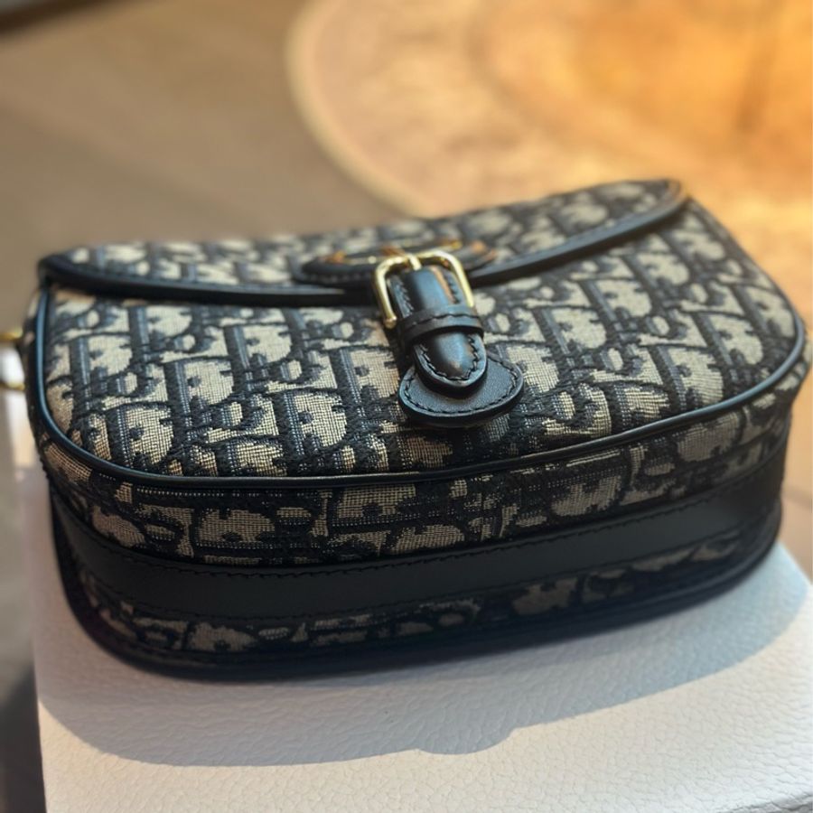 Dior Bobby 中型包款 （藍色 Oblique 緹花）-8