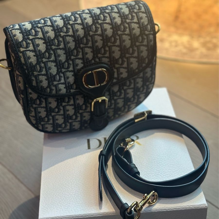 Dior Bobby 中型包款 （藍色 Oblique 緹花）-15