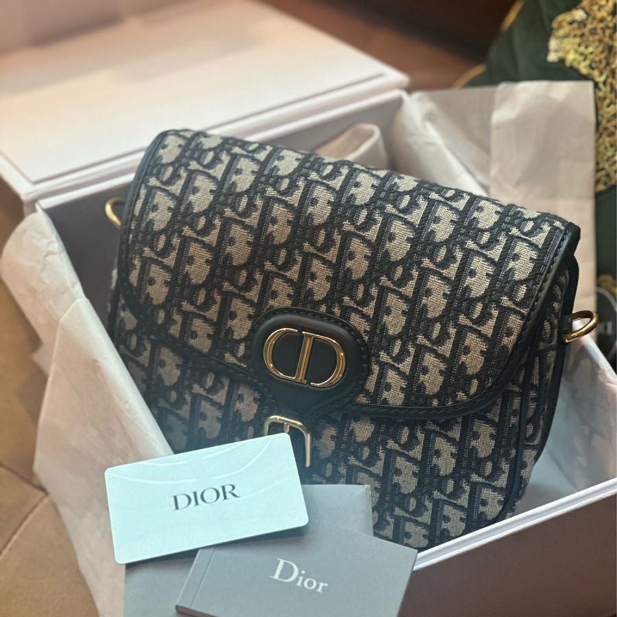 Dior Bobby 中型包款 （藍色 Oblique 緹花）-16