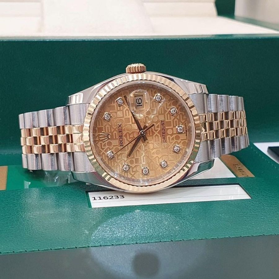 【大眾名錶】ROLEX 勞力士 116233 Datejust 蠔式日誌 金十鑽紀念面 新包台 大眾名錶B1198-2