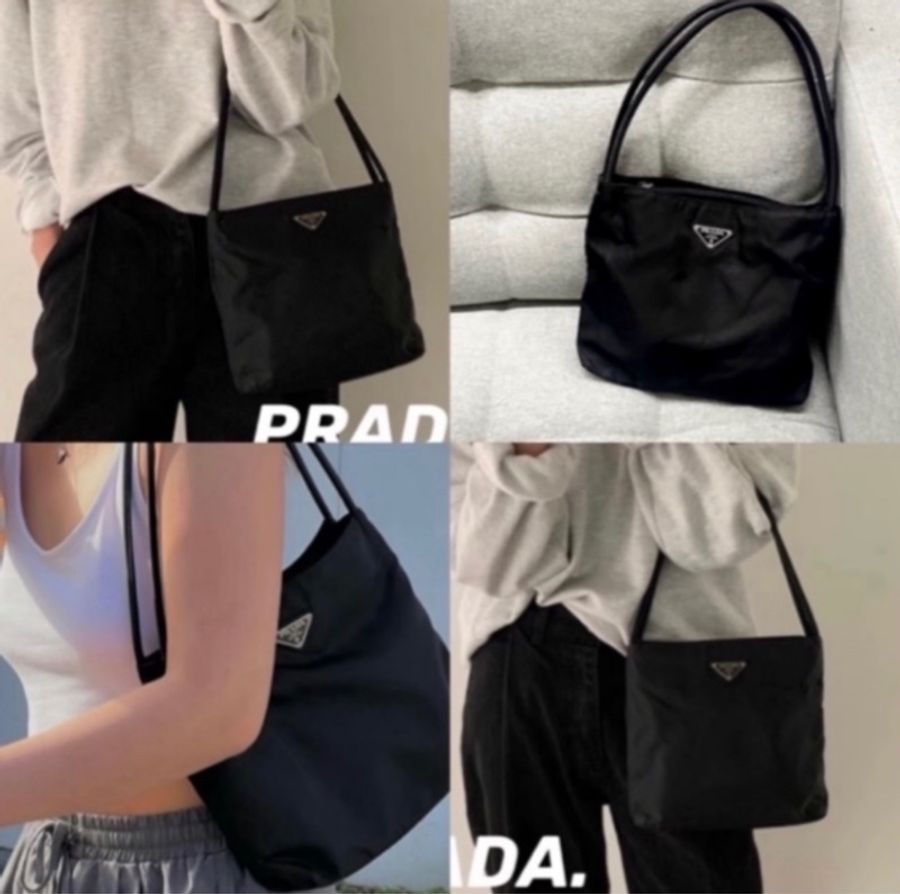 Prada 經典黑色尼龍托特包 Nylon tote bag 單肩包 手提包 28cm-24