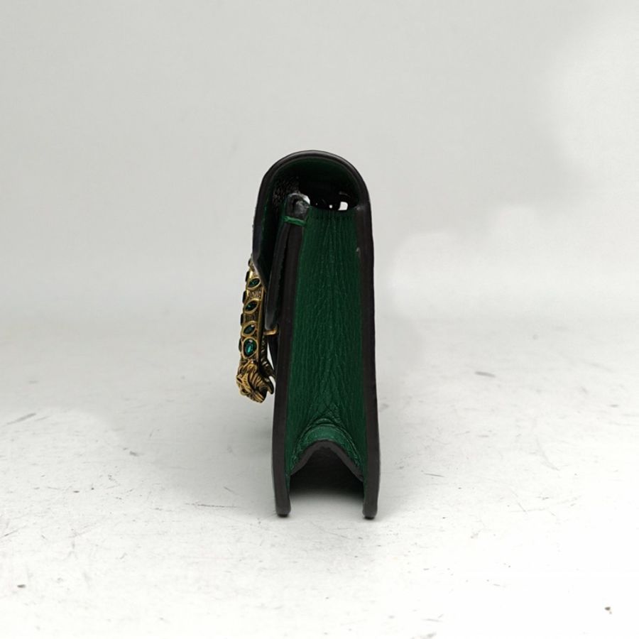 GUCCI Dionysus酒神超Mini翡翠綠牛皮鑽扣-1