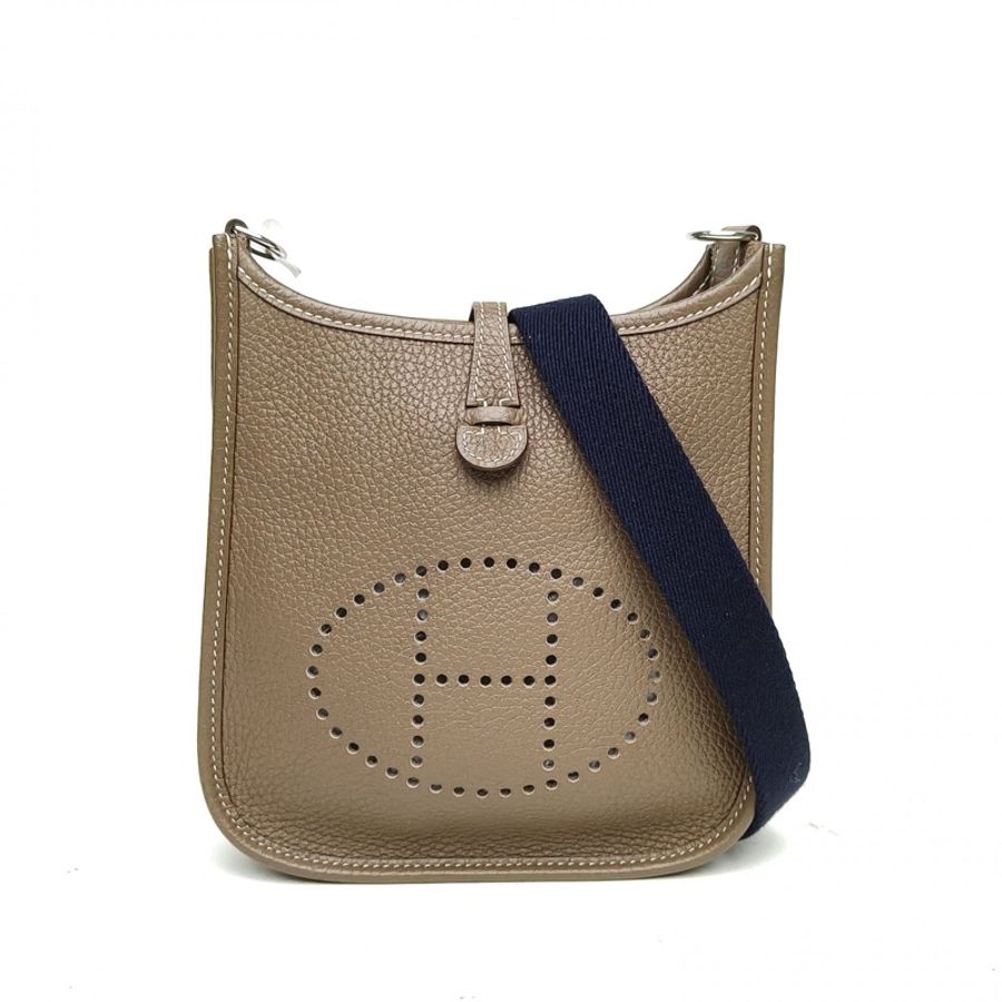 HERMES Evelynemini16大象灰TC皮U刻銀扣-0