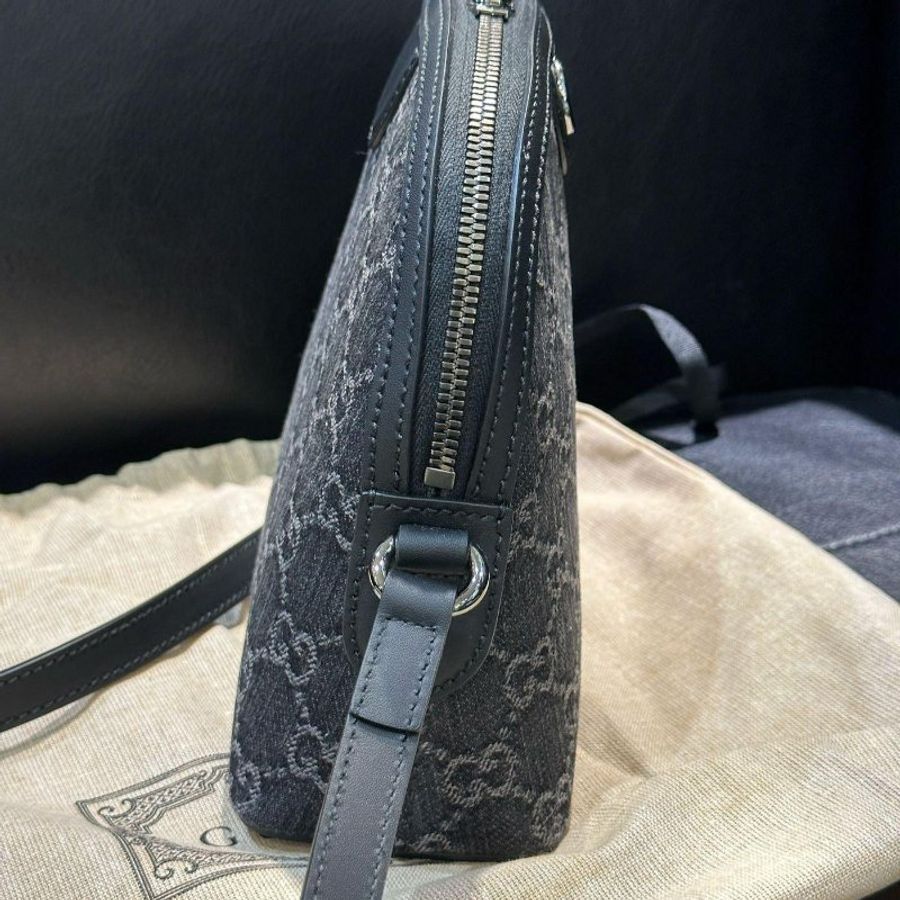 💎Han's house精品服飾💎GUCCI 古馳 GG Ophidia 雙G 牛仔布 肩背包 半月包 貝殼包 499621 現貨 原價63300-6