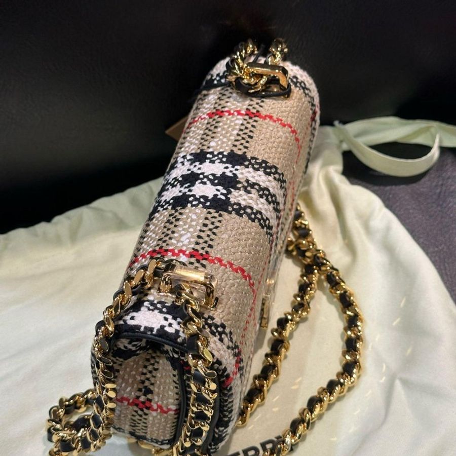 💎Han's house精品服飾💎 Burberry TB Lola 格紋 斜背包 迷你 17x10x3.5CM 現貨 原價57200-3