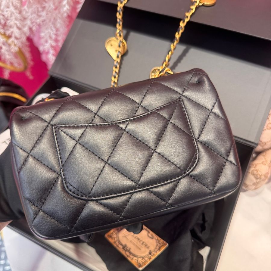 Chanel 黑金方胖子18愛心鏈/王吉娜古董精品-3