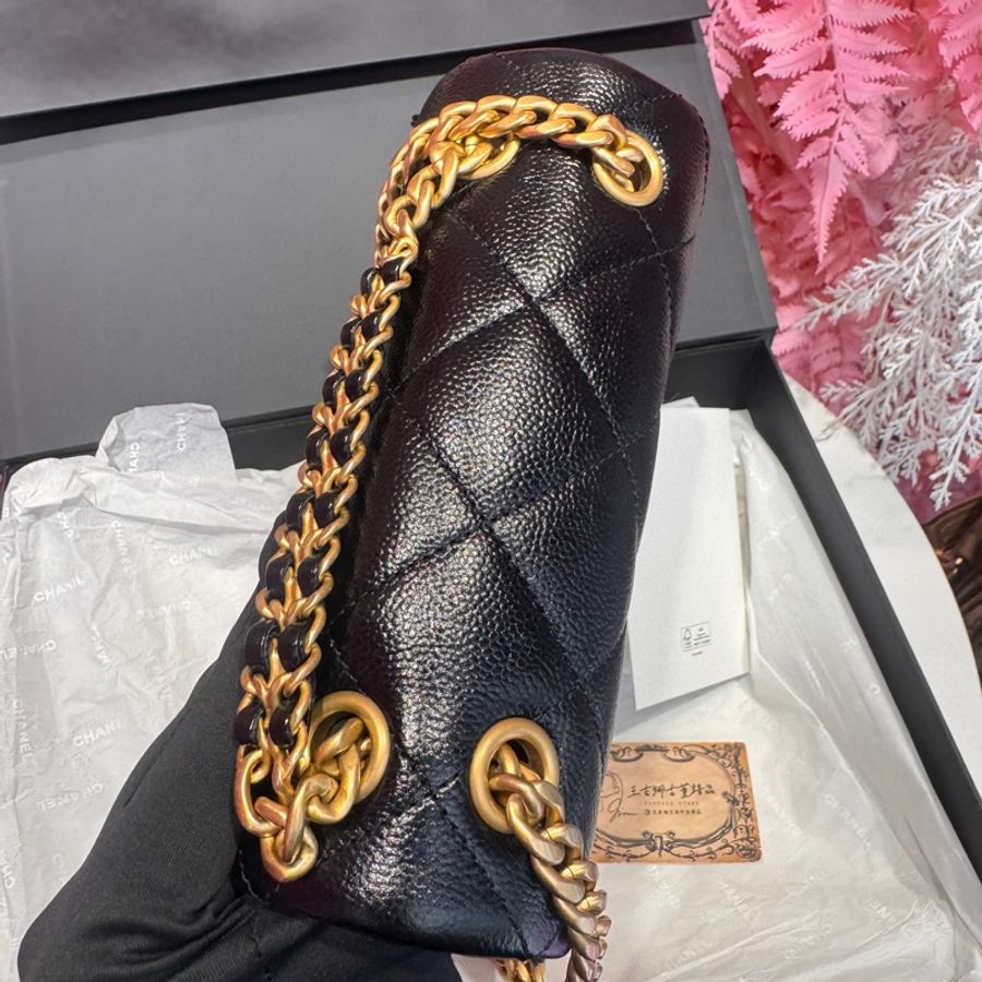 Chanel黑金後背包 荔枝皮/ado/王吉娜古董精品-6