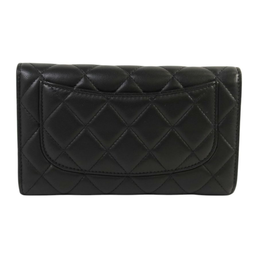 CHANEL 羊皮皮革Long Wallet銀扣長錢包-1
