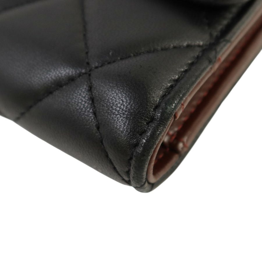 CHANEL 羊皮皮革Long Wallet銀扣長錢包-11