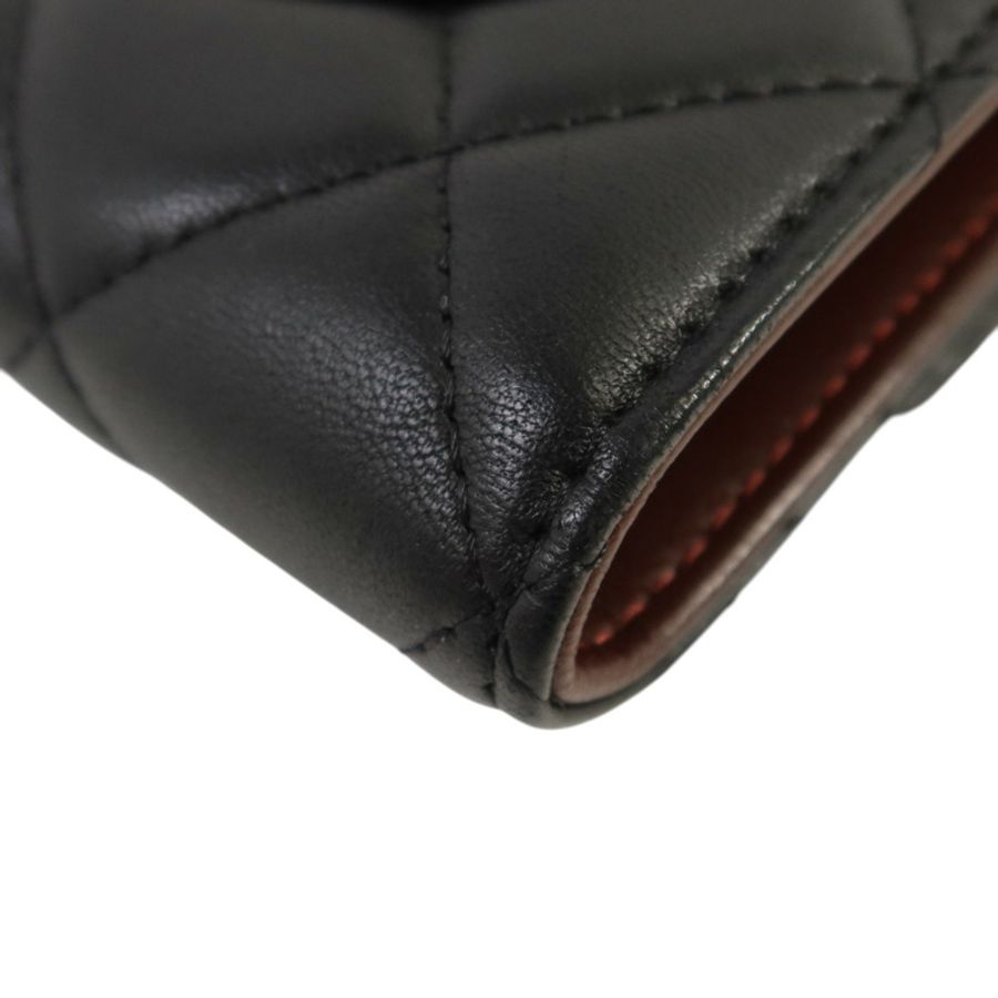 CHANEL 羊皮皮革Long Wallet銀扣長錢包-13