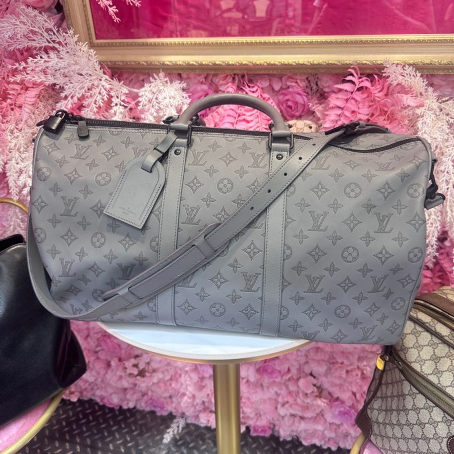 LV 牛皮旅行袋50 碳灰色/王吉娜古董精品-0