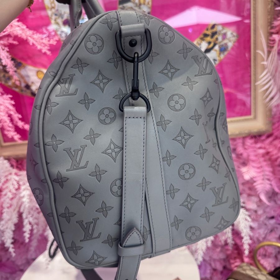 LV 牛皮旅行袋50 碳灰色/王吉娜古董精品-8
