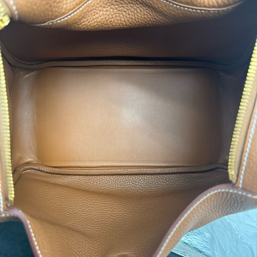 闲置近新Hermes爱马仕lindy30 togo皮 金棕 X刻-7