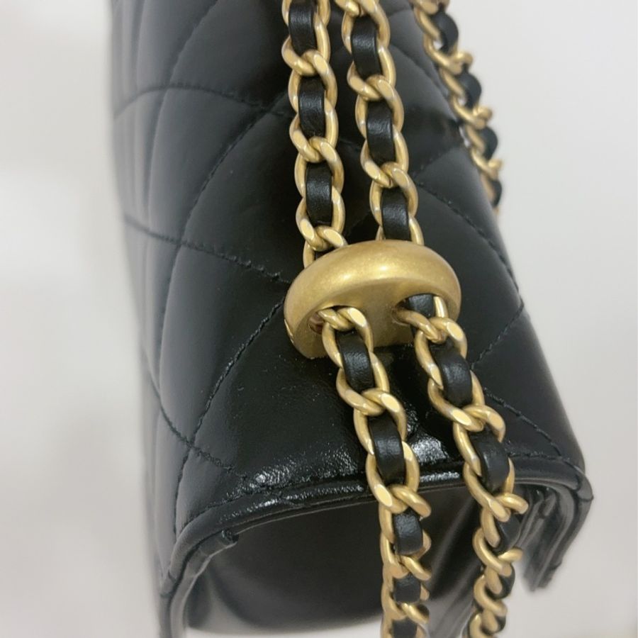 CHANEL 雙金球掀蓋包|AS2615 晶片款|黑金經典全配 🖤-18