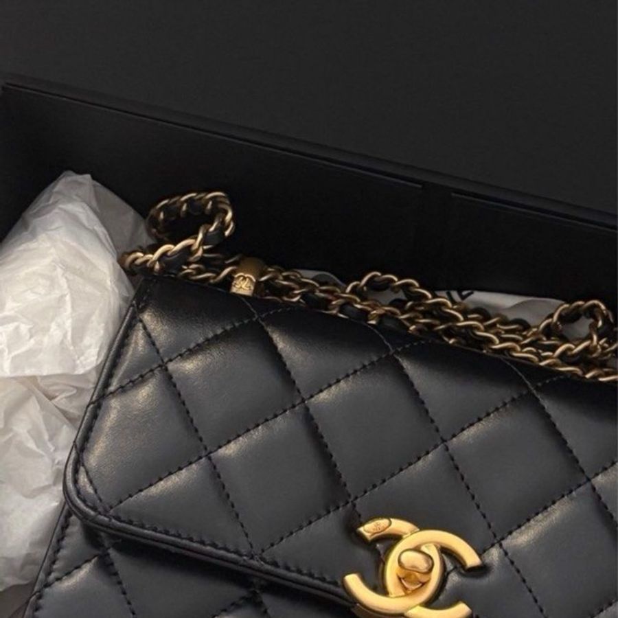 CHANEL 雙金球掀蓋包|AS2615 晶片款|黑金經典全配 🖤-0