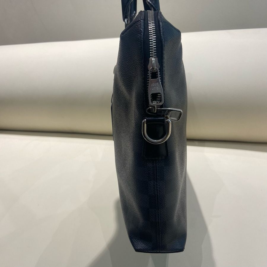 LouisVuitton 路易威登 灰棋盤格公文包,缺肩帶 🈚附件-1